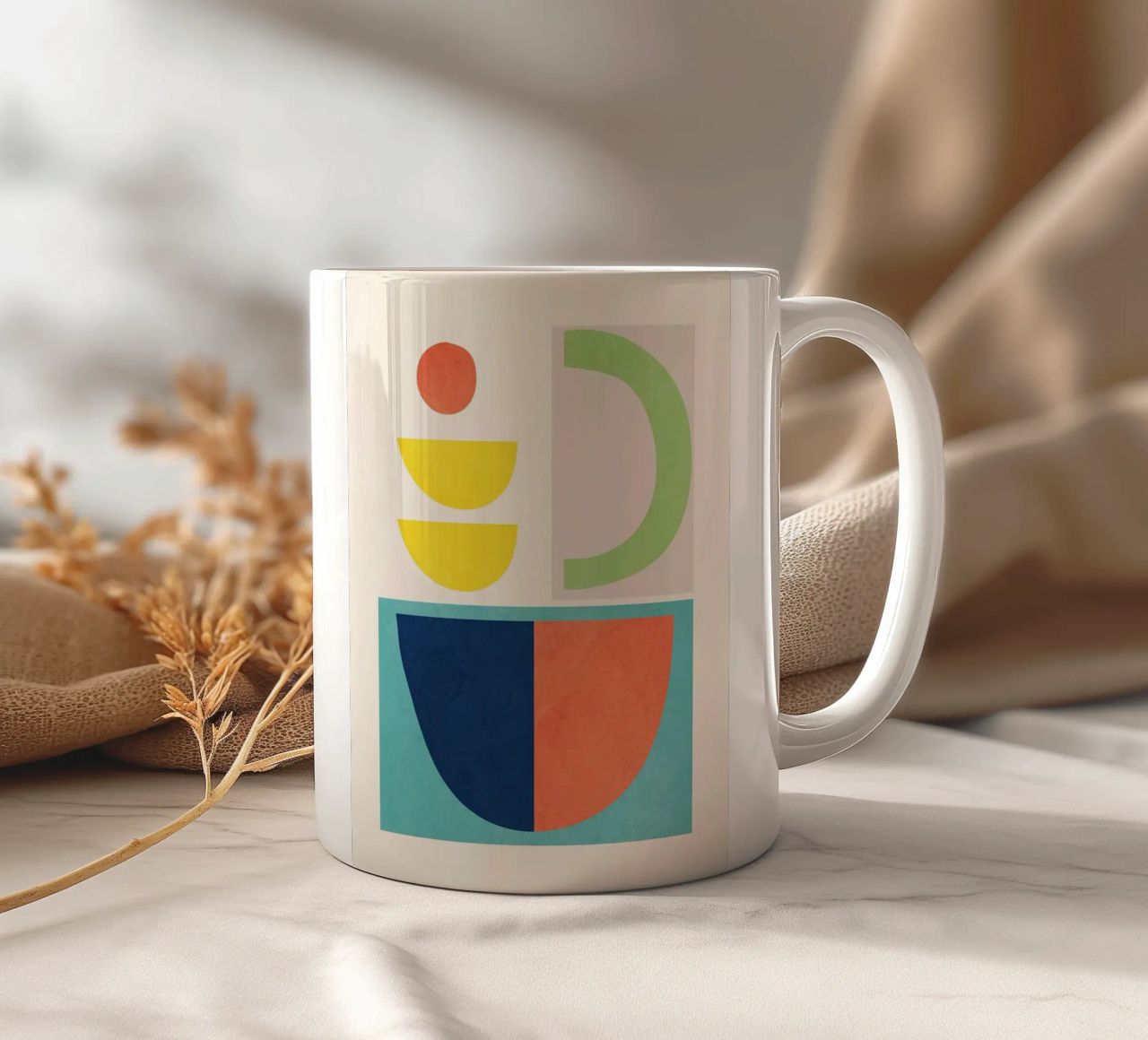 Forme minimali colorate 2 tazza in ceramica da ThingDesign