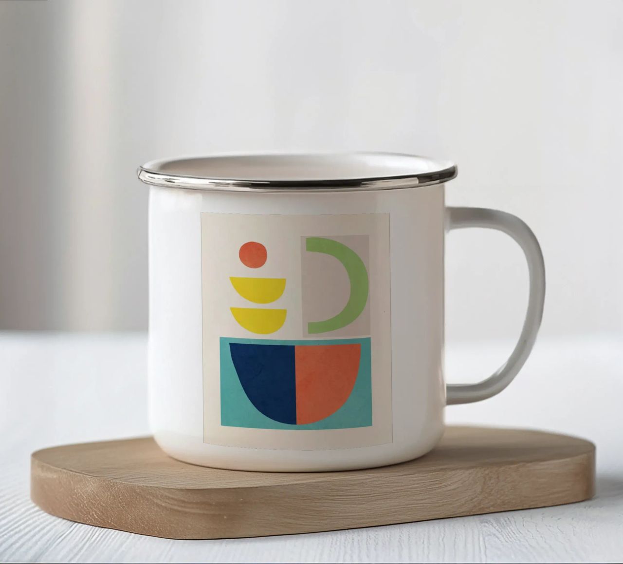 Forme minimali colorate 2 tazza in smalto da ThingDesign