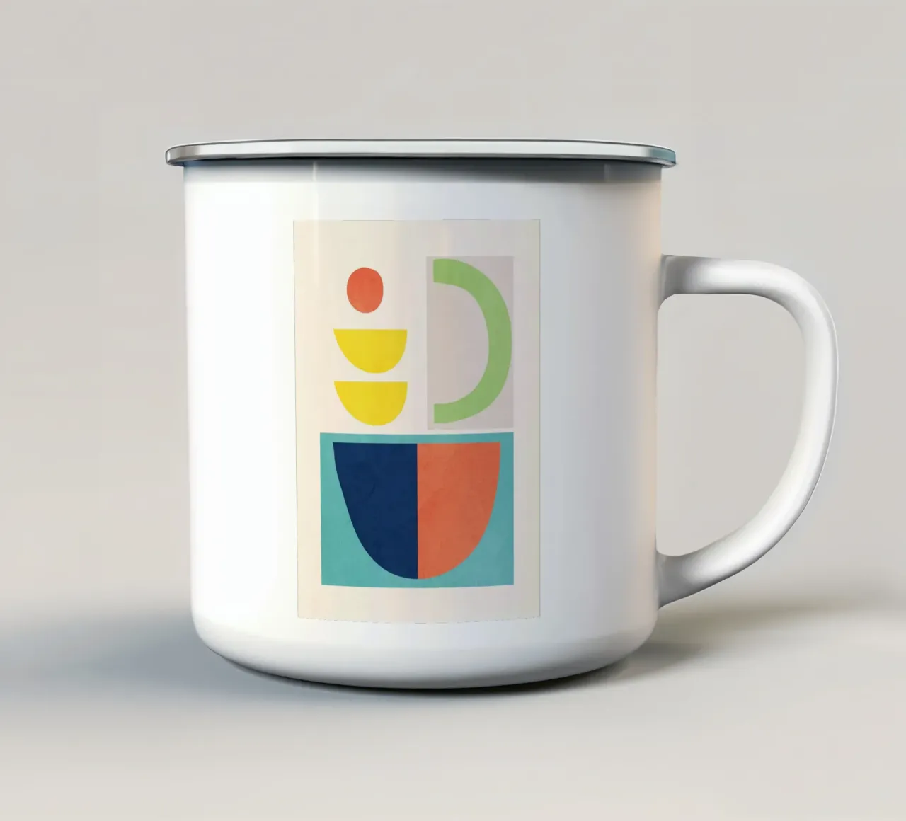 Colorful Minimal Shapes 2 enamel mug by ThingDesign