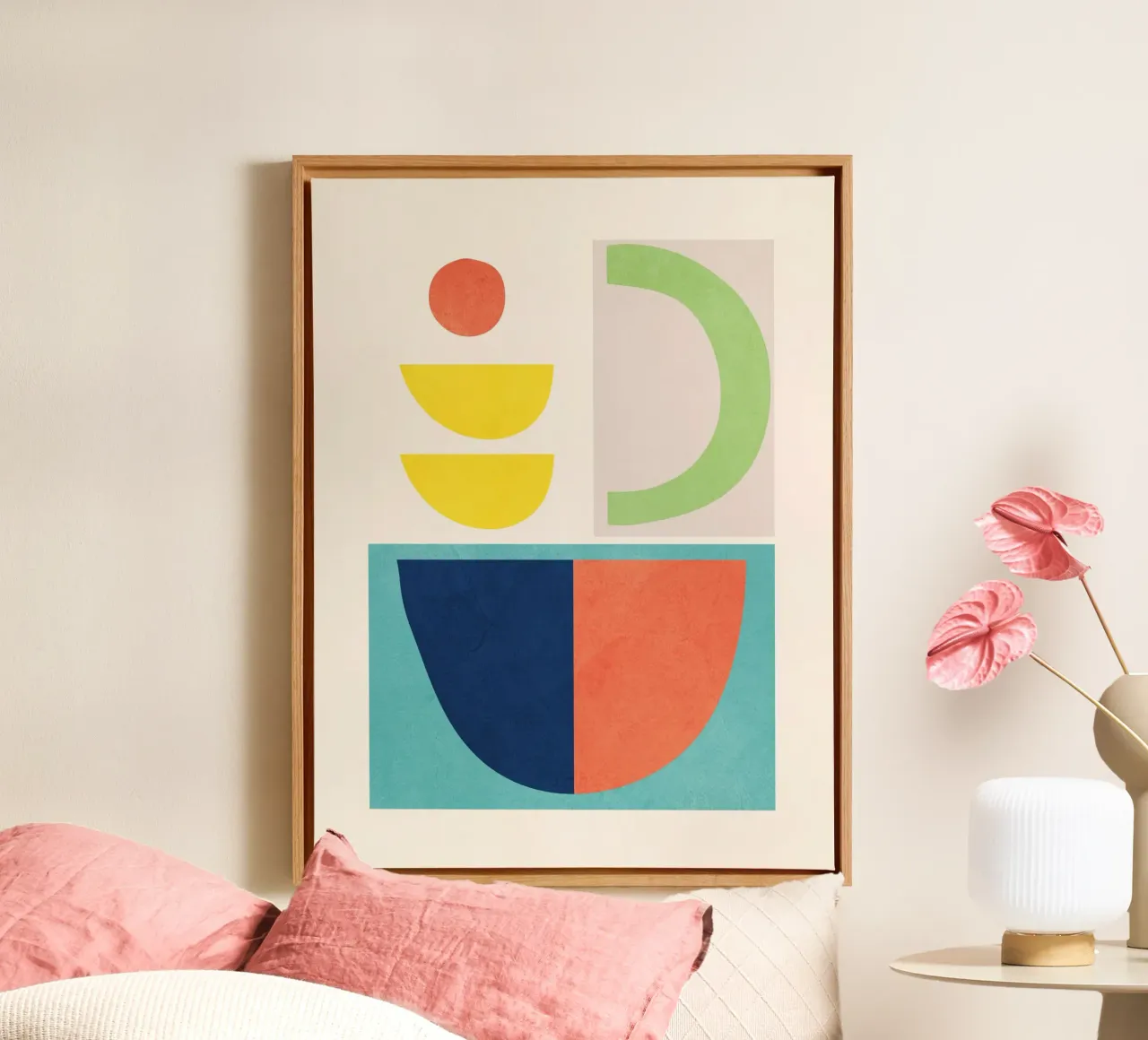 Forme minimali colorate 2 tela con Cornice a cassetta da ThingDesign