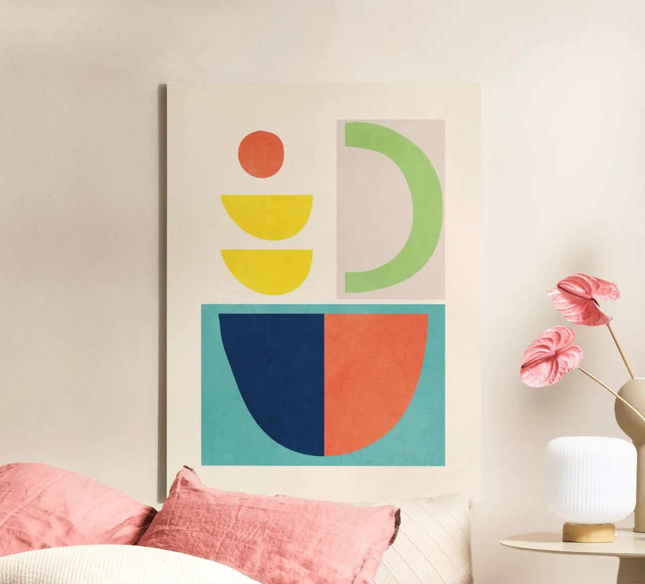 Forme minimali colorate 2 tela con Cornice a cassetta da ThingDesign