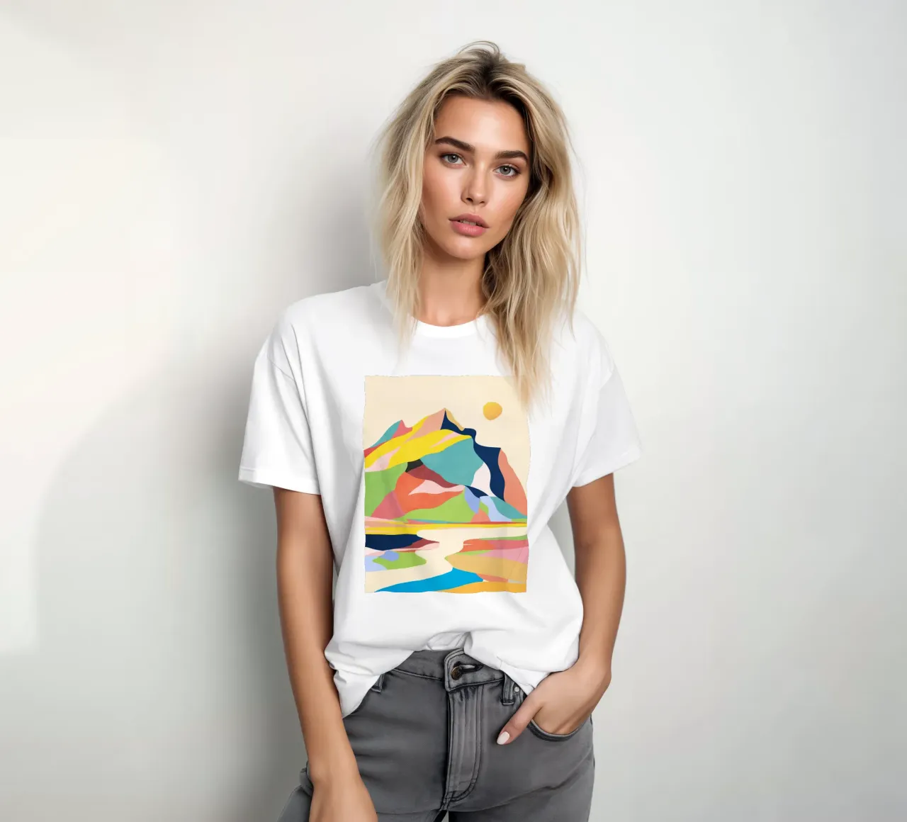 Paesaggio colorato t-shirt da ThingDesign