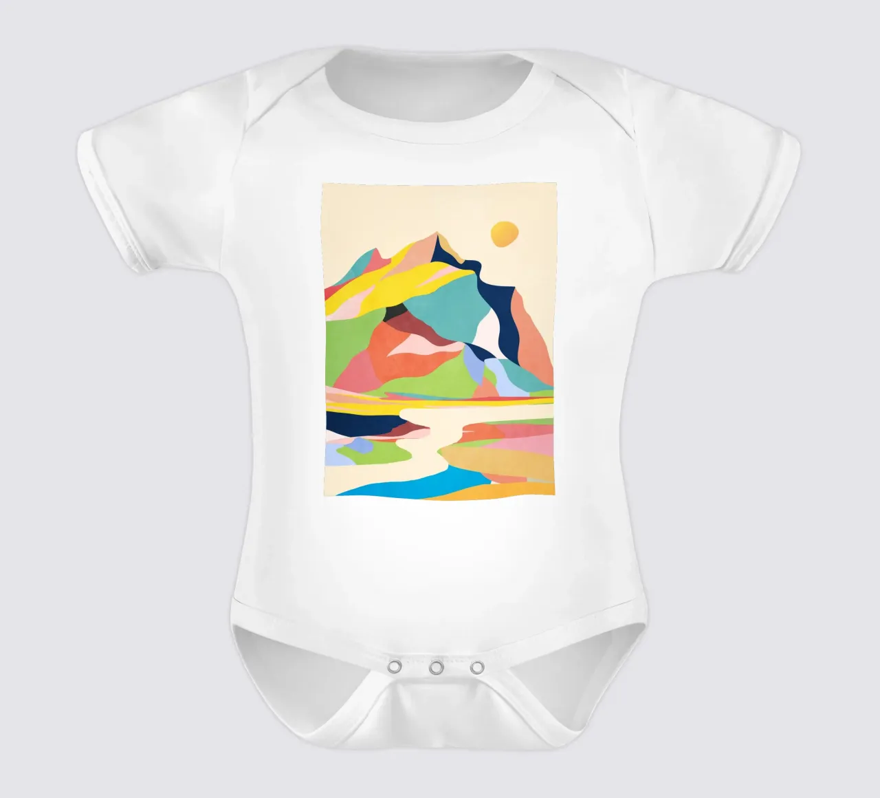 Paesaggio colorato body neonato maniche corte da ThingDesign