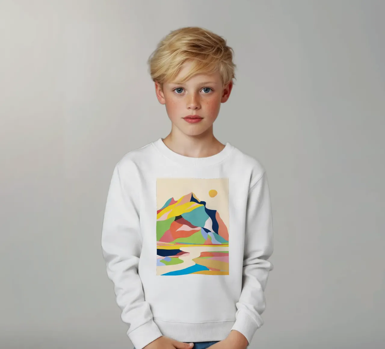 Paesaggio colorato felpa bambino da ThingDesign