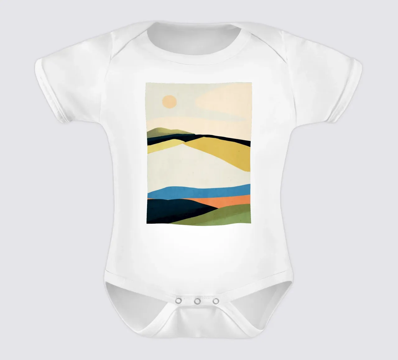 Paesaggio colorato 2 body neonato maniche corte da ThingDesign