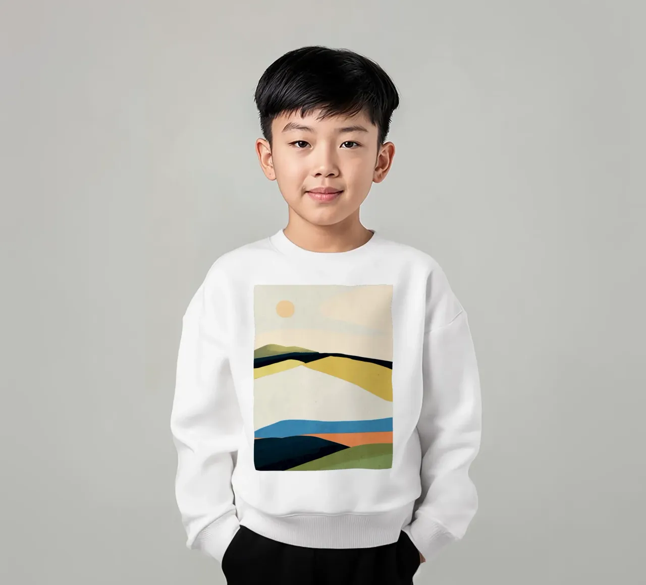 Paesaggio colorato 2 felpa bambino da ThingDesign