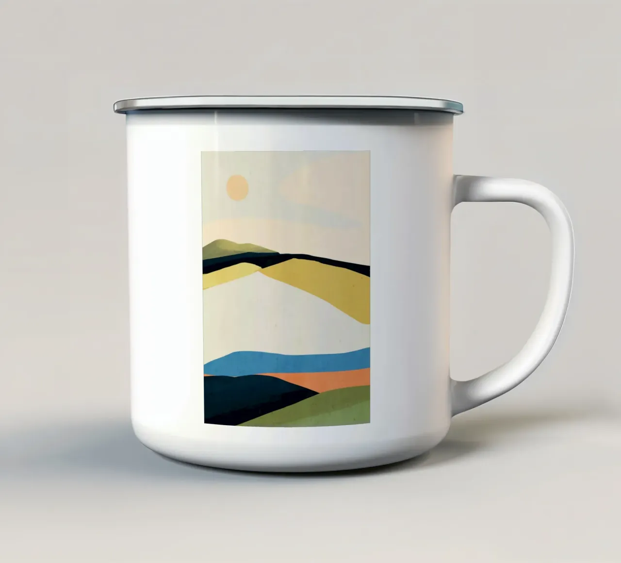 Paesaggio colorato 2 tazza in smalto da ThingDesign