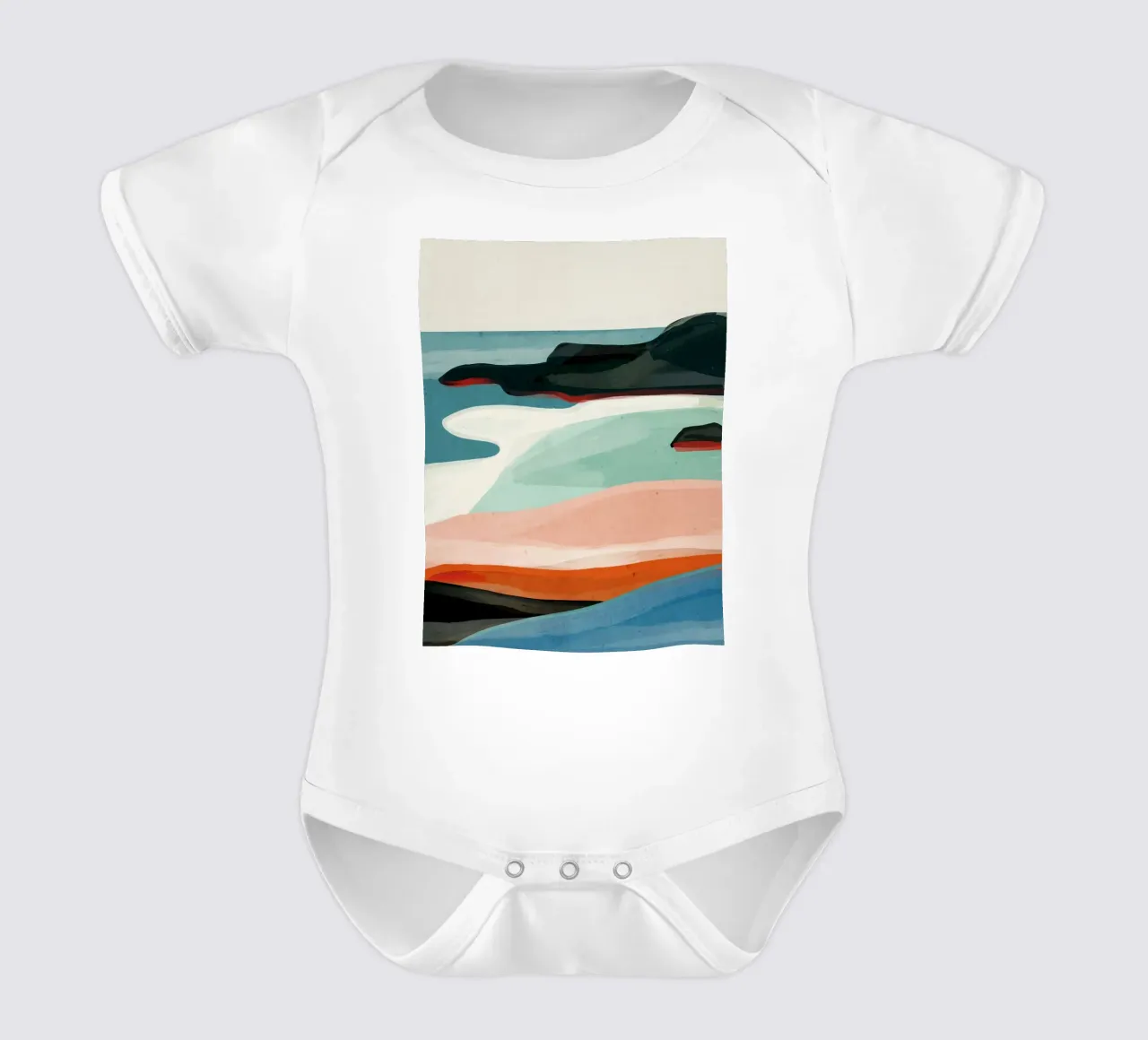 Paesaggio colorato 3 body neonato maniche corte da ThingDesign