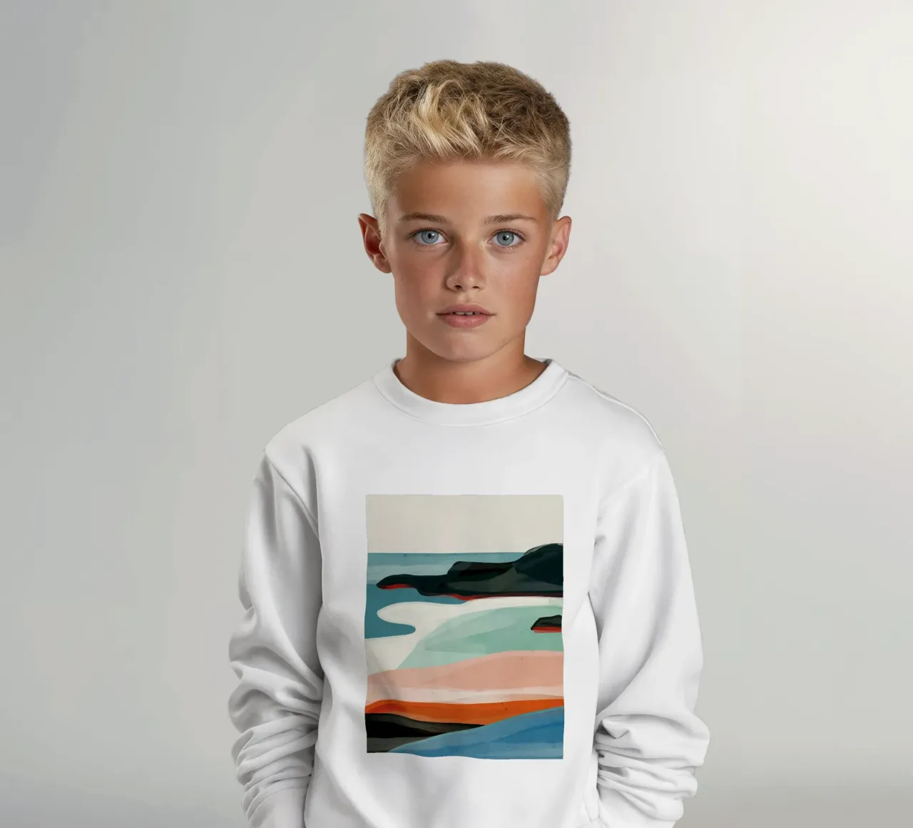 Paesaggio colorato 3 felpa bambino da ThingDesign