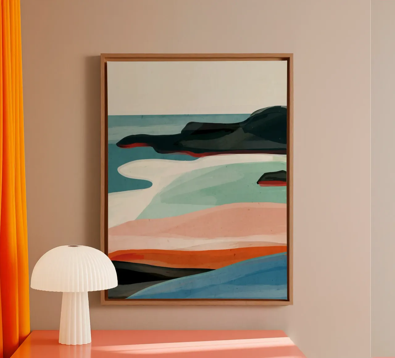 Paesaggio colorato 3 tela con Cornice a cassetta da ThingDesign