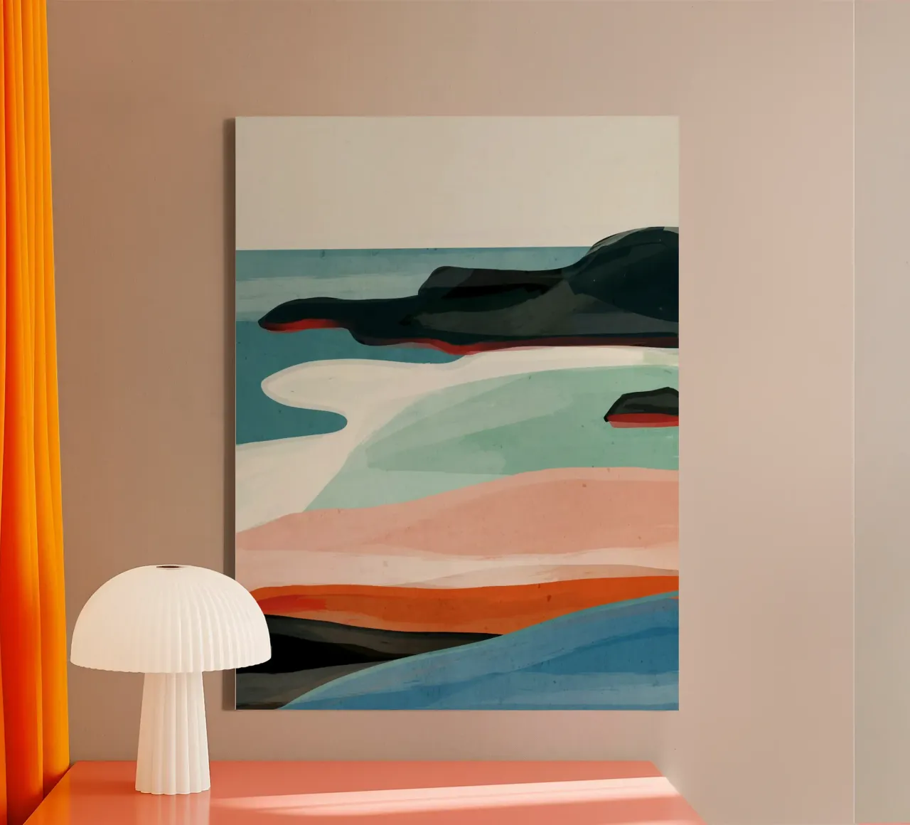 Paesaggio colorato 3 tela con Cornice a cassetta da ThingDesign