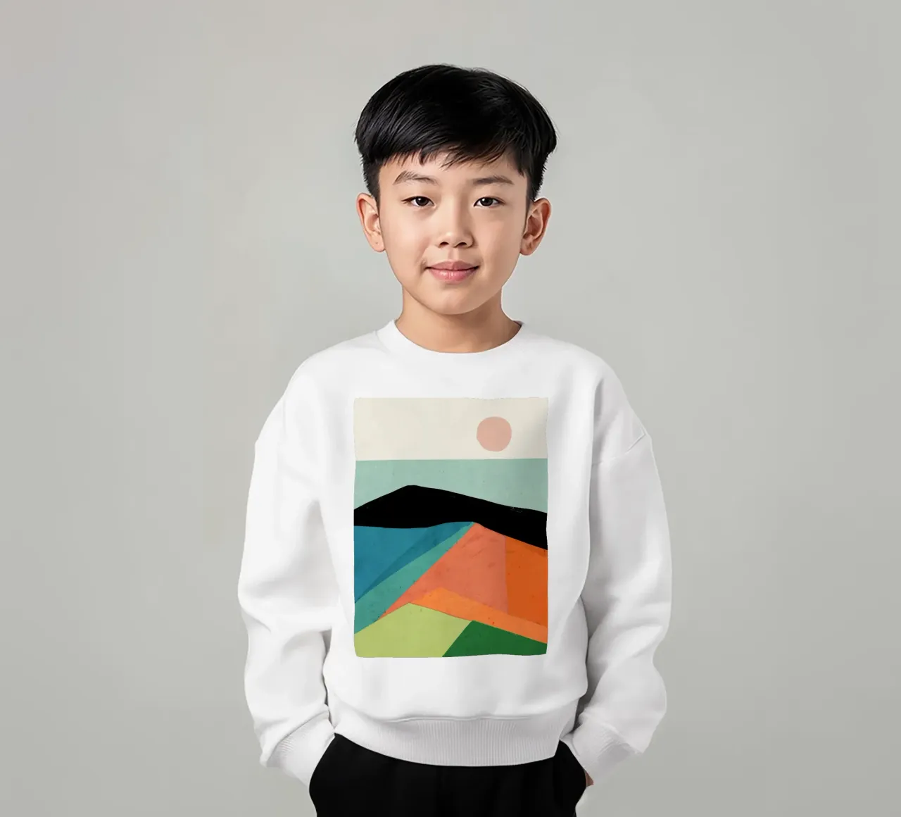 Paesaggio colorato 4 felpa bambino da ThingDesign
