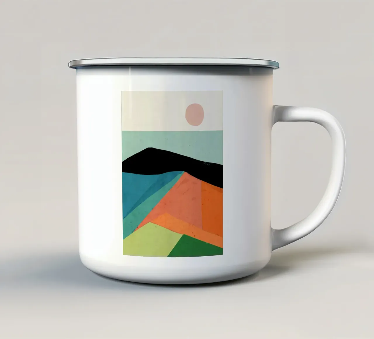 Paesaggio colorato 4 tazza in smalto da ThingDesign