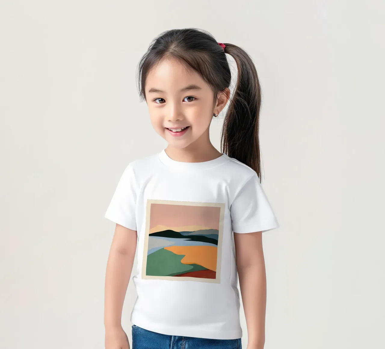 Minimal Abstract Landscape kids t-shirt by ThingDesign