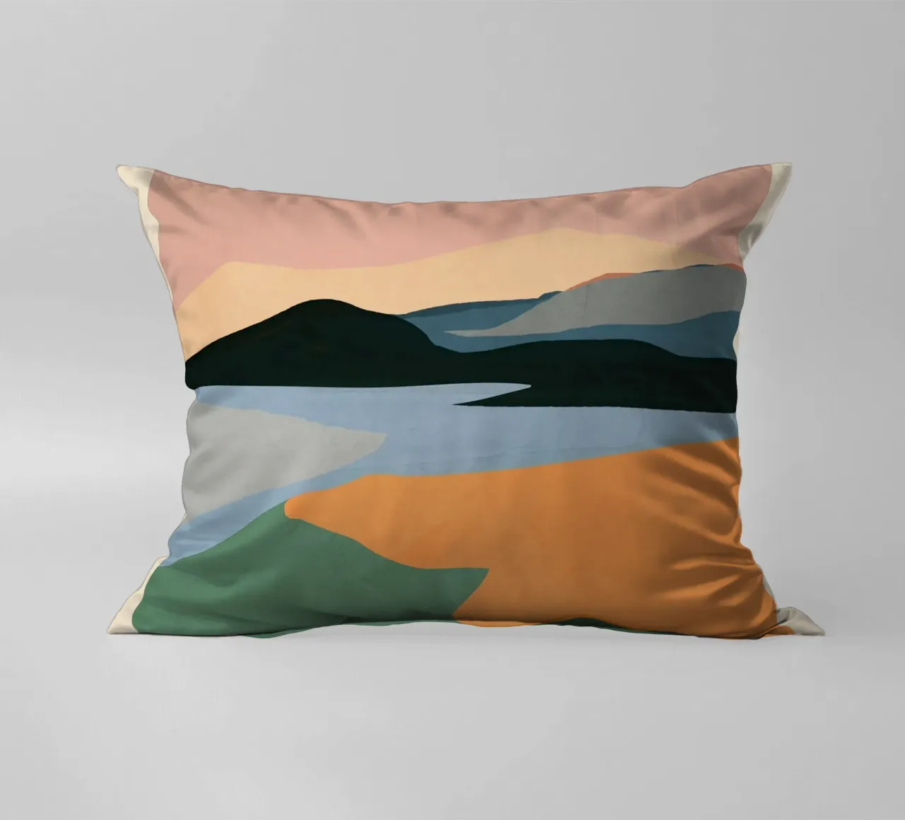 Minimal Abstract Landscape decorative cushion by ThingDesign