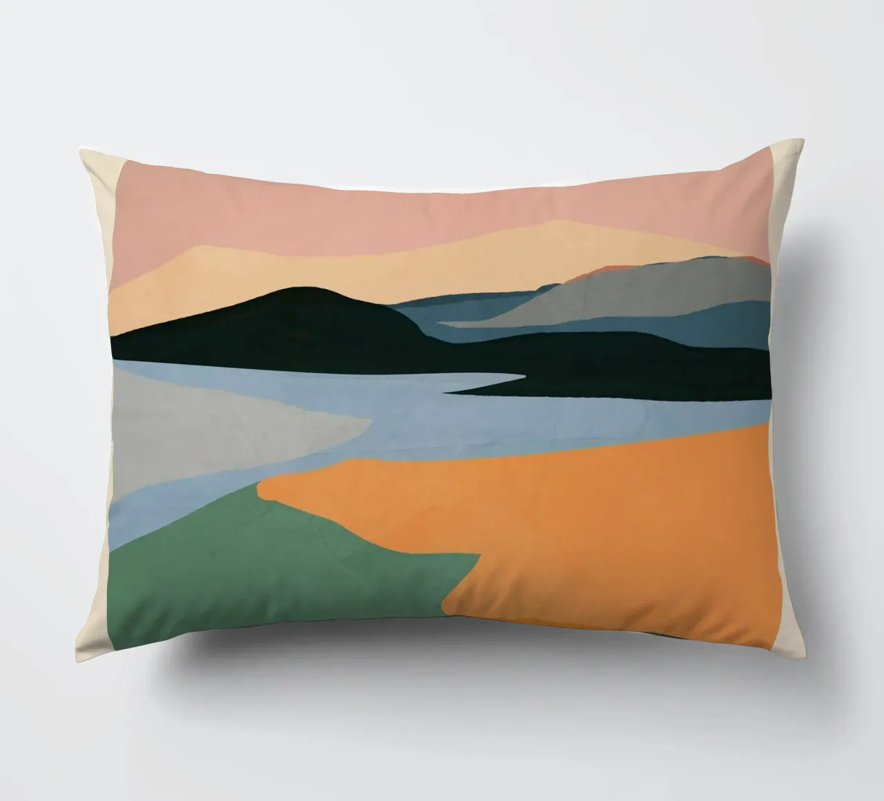 Minimal Abstract Landscape decorative cushion by ThingDesign