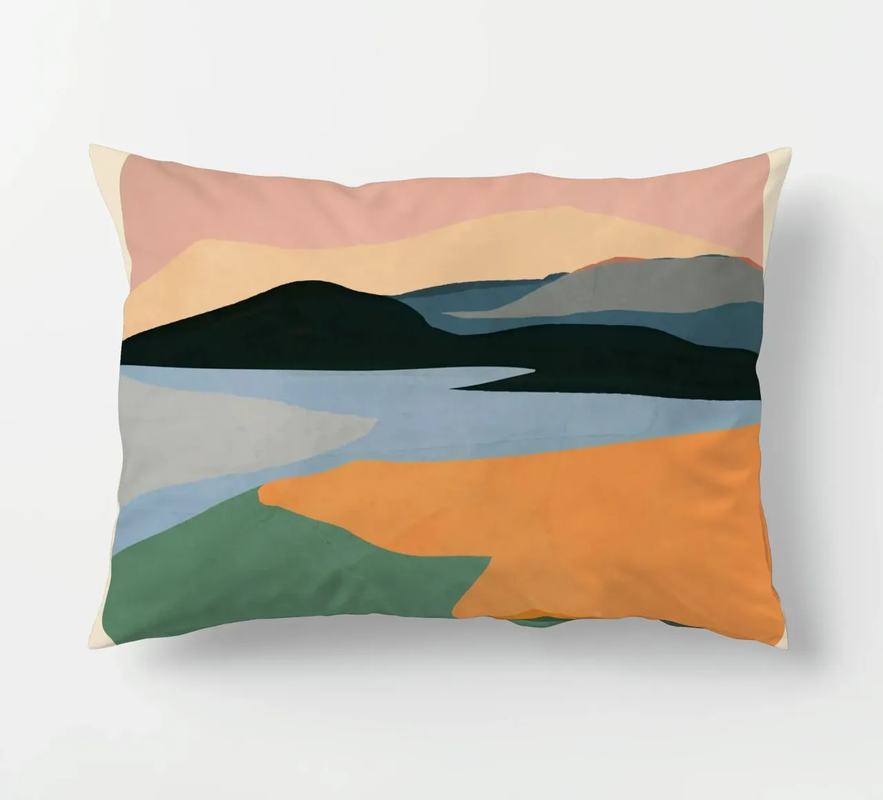 Minimal Abstract Landscape decorative cushion by ThingDesign