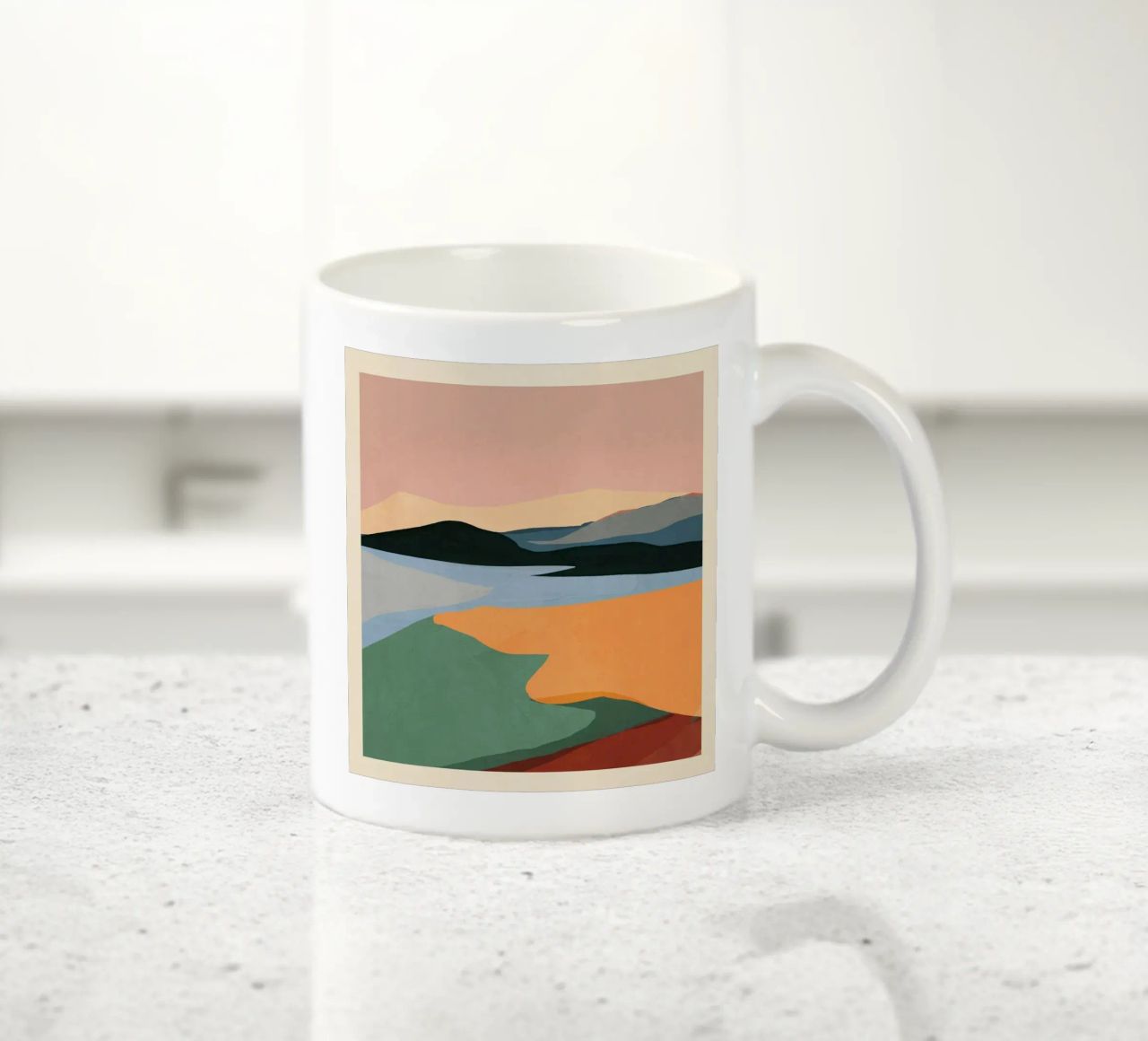 Paesaggio astratto minimale tazza in ceramica da ThingDesign