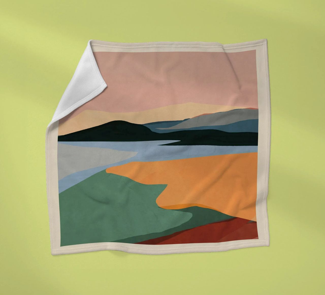 Paesaggio astratto minimale coperta in pile da ThingDesign