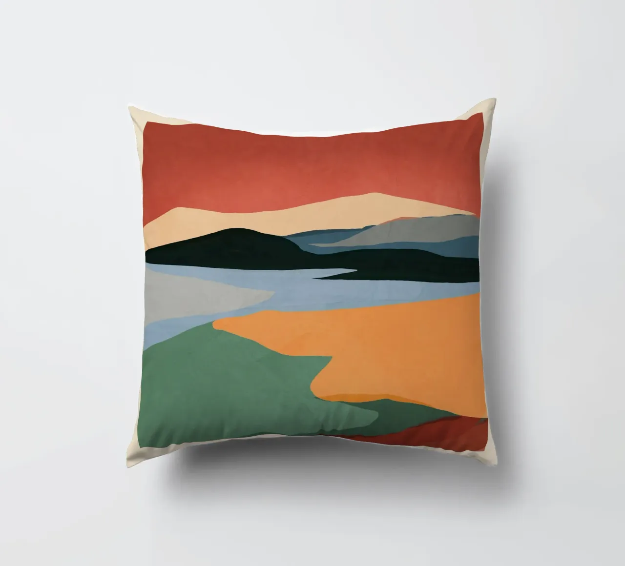 Paesaggio astratto minimale 2 cuscino da ThingDesign