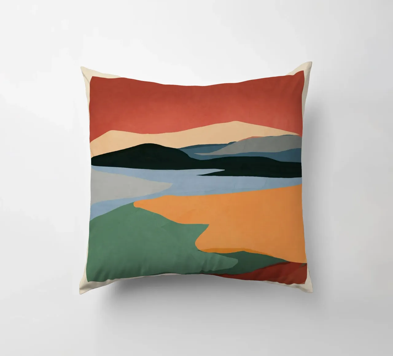 Paesaggio astratto minimale 2 cuscino da ThingDesign