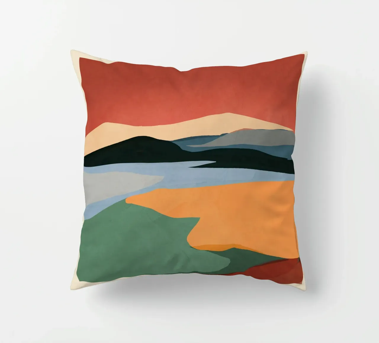 Paesaggio astratto minimale 2 cuscino da ThingDesign