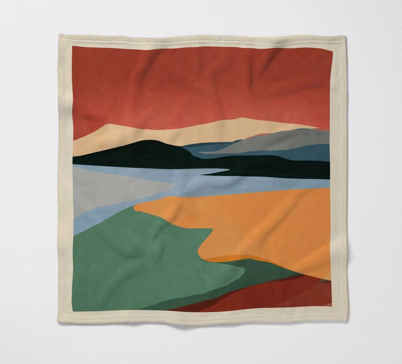 Paesaggio astratto minimale 2 coperta in pile da ThingDesign