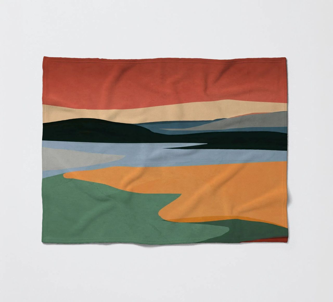 Paesaggio astratto minimale 2 coperta in pile da ThingDesign
