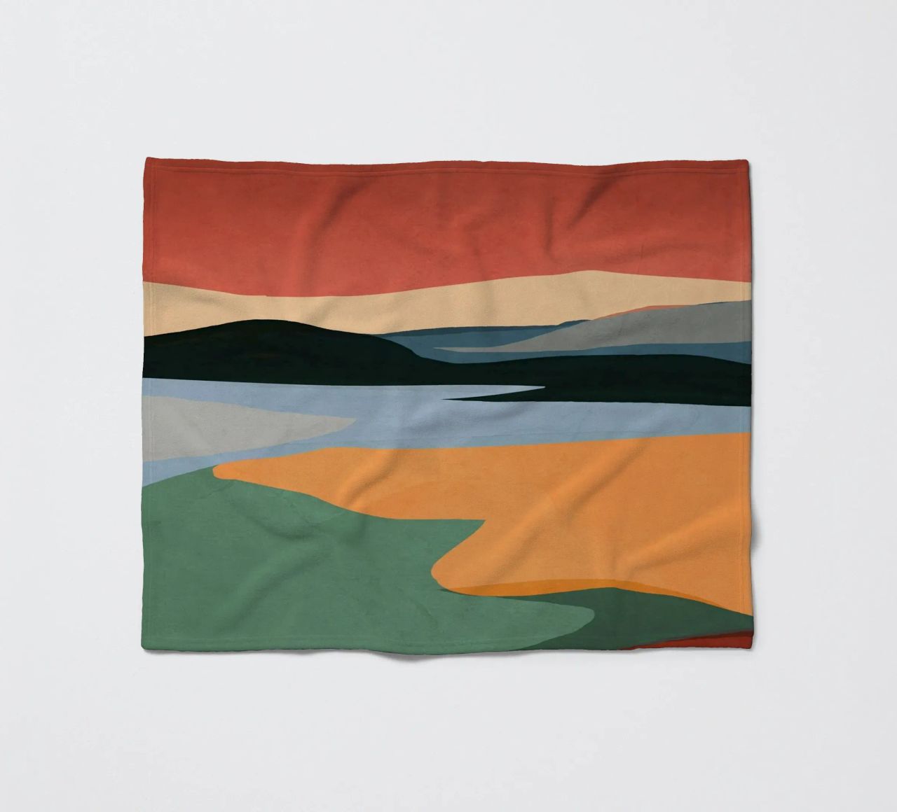 Paesaggio astratto minimale 2 coperta in pile da ThingDesign