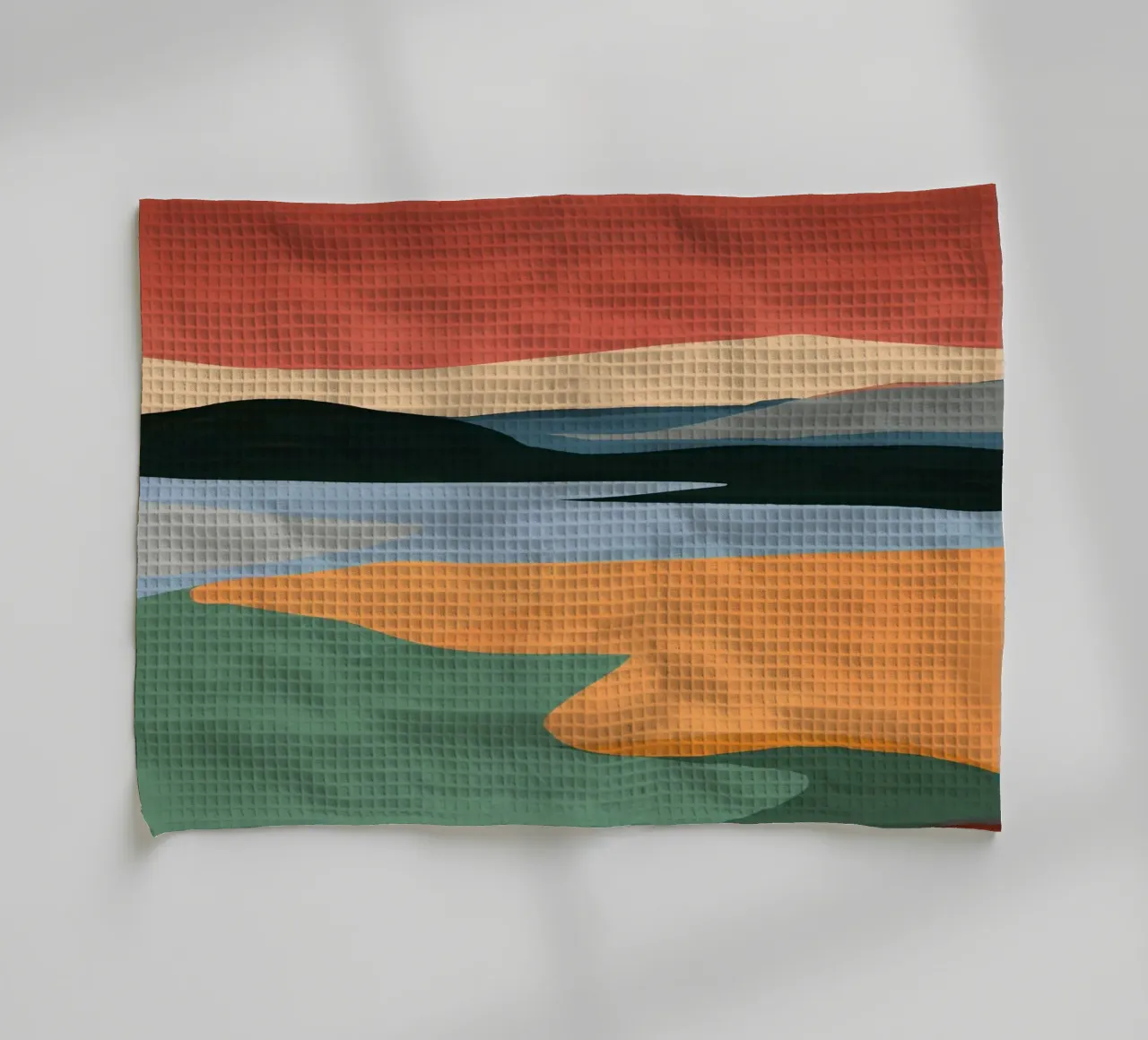 Paysage abstrait minimal 2 torchon de ThingDesign