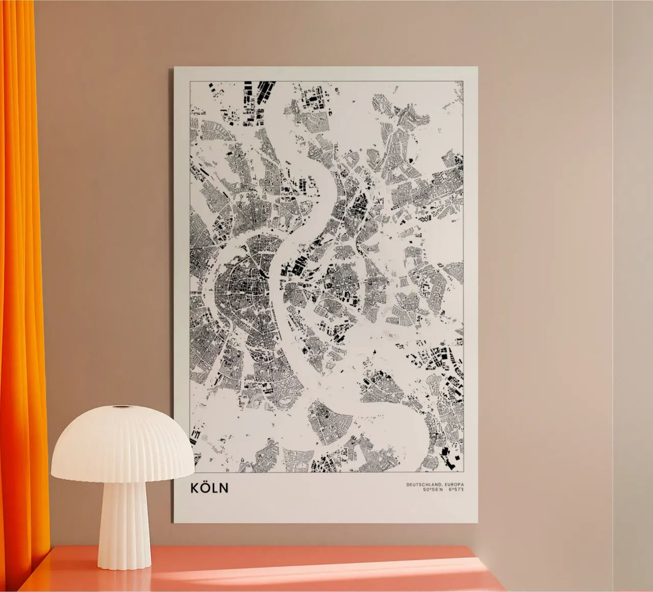 Köln alu-dibond by The Cartography Collection