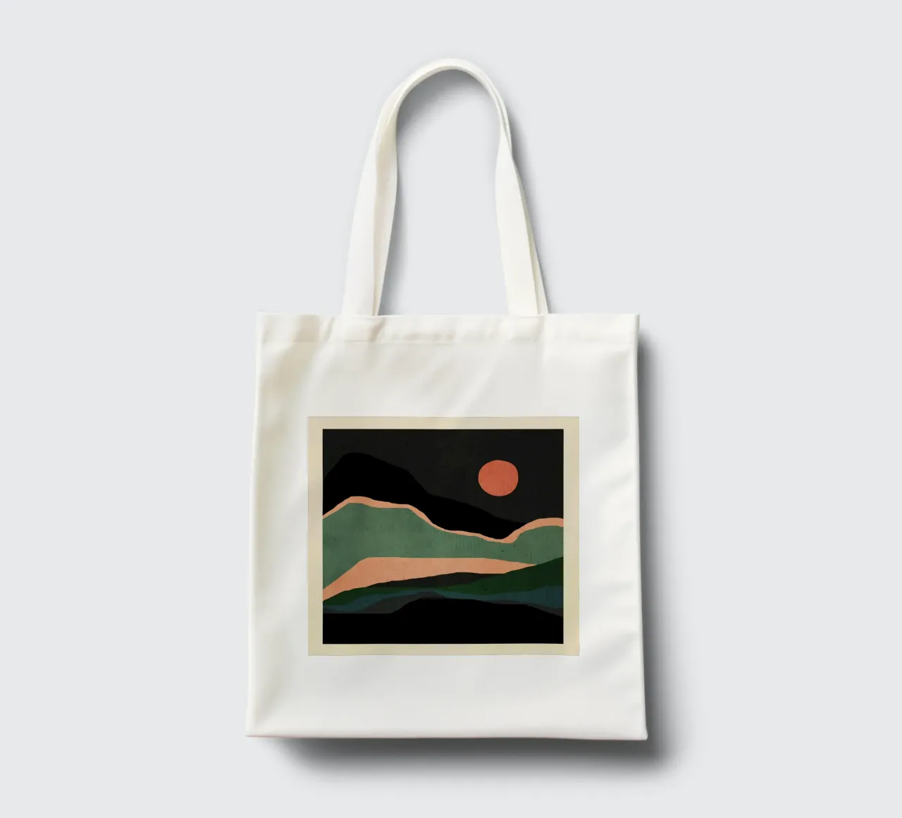 Paesaggio astratto minimale 3 borsa in juta da ThingDesign