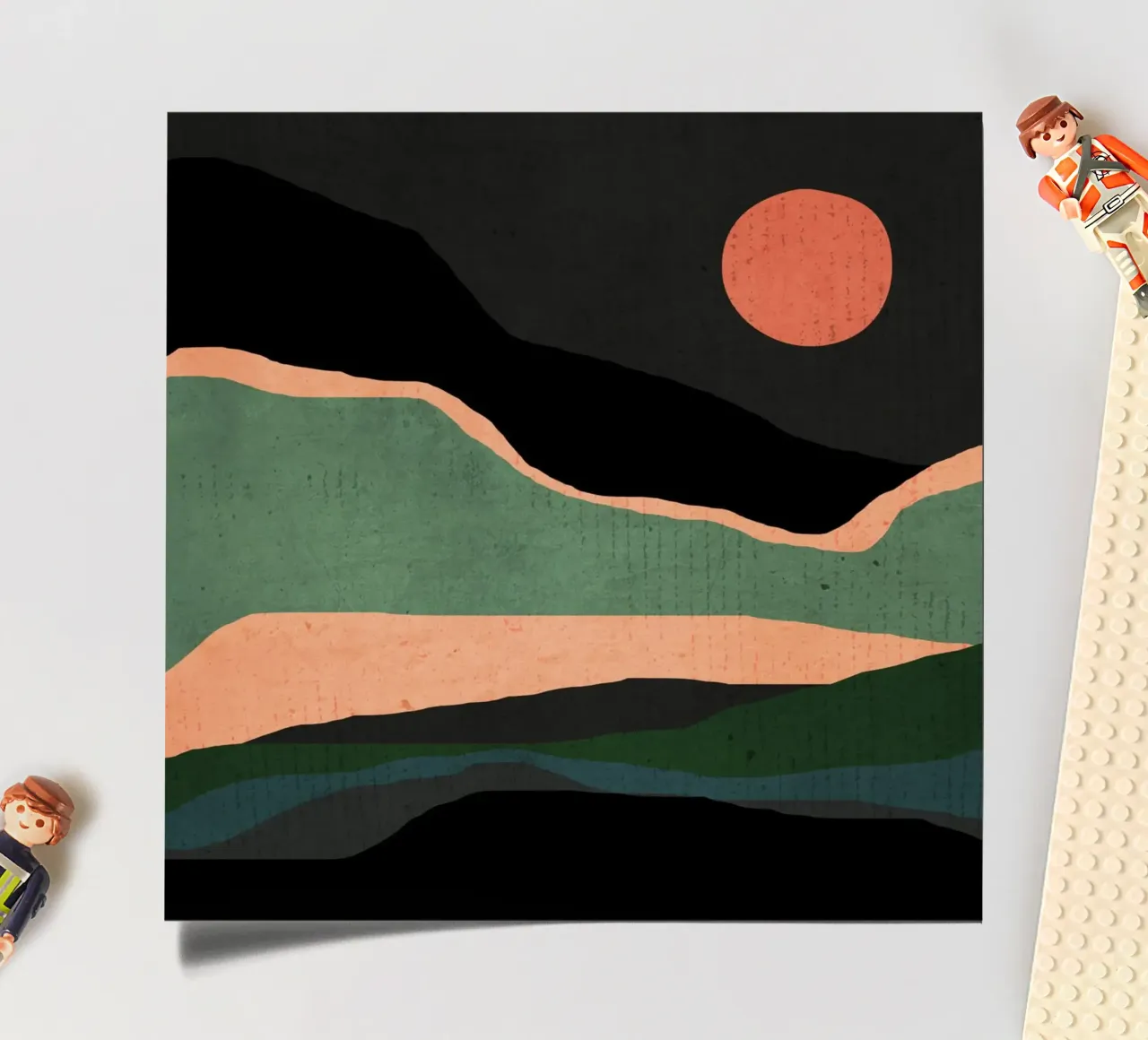 Minimal Abstract Landscape 3 sticker sheet by ThingDesign