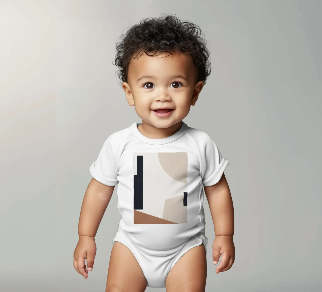 Minimal Abstract Shapes 3 short-sleeve baby romper by Gaite