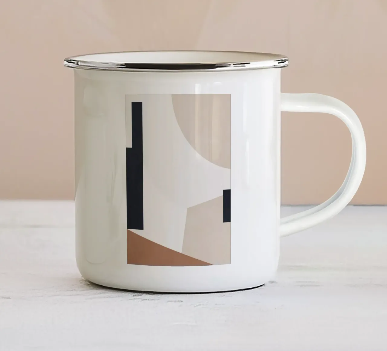 Forme astratte minimali 3 tazza in smalto da Gaite
