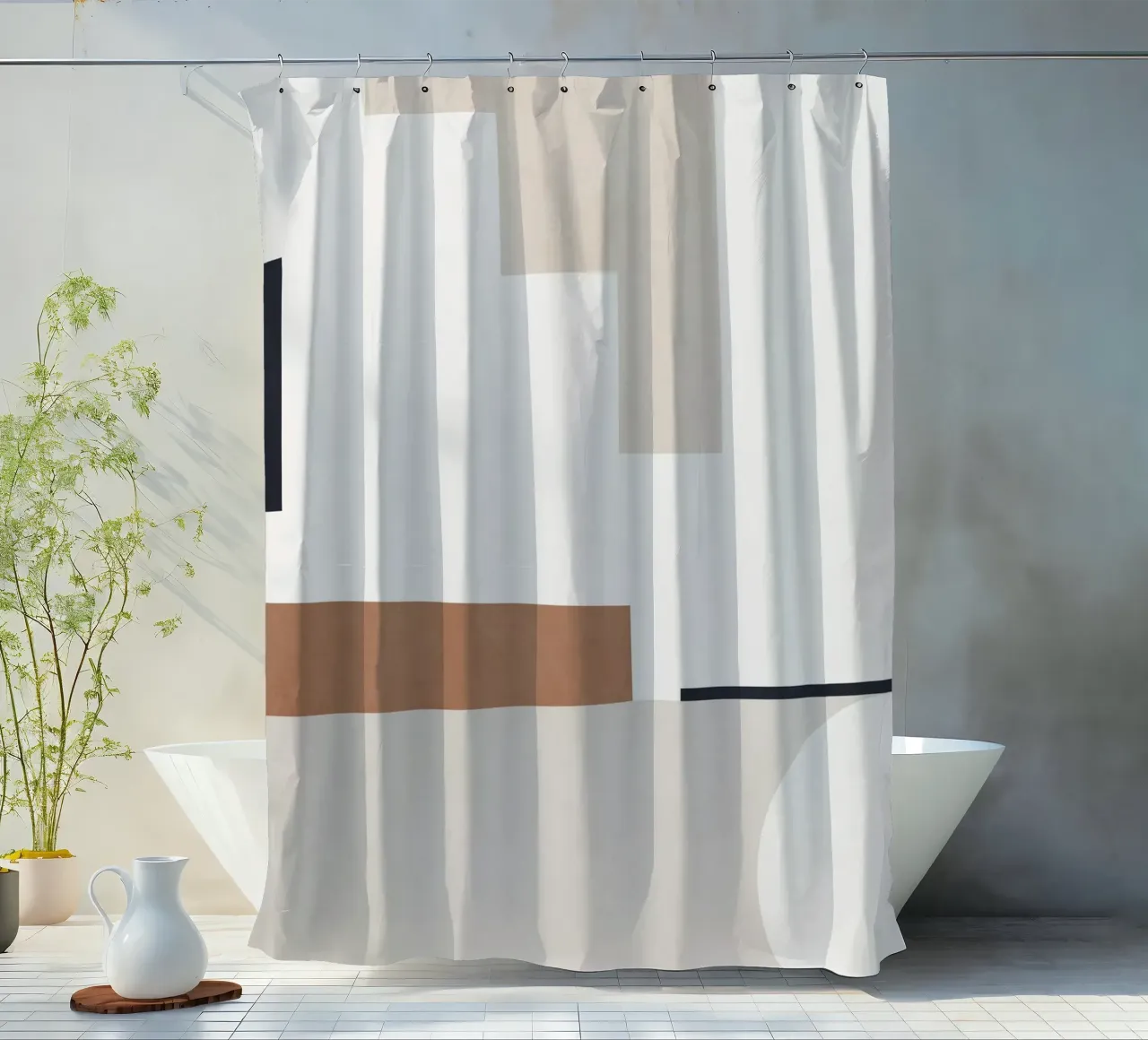Forme astratte minimali 4 tenda da doccia da Gaite