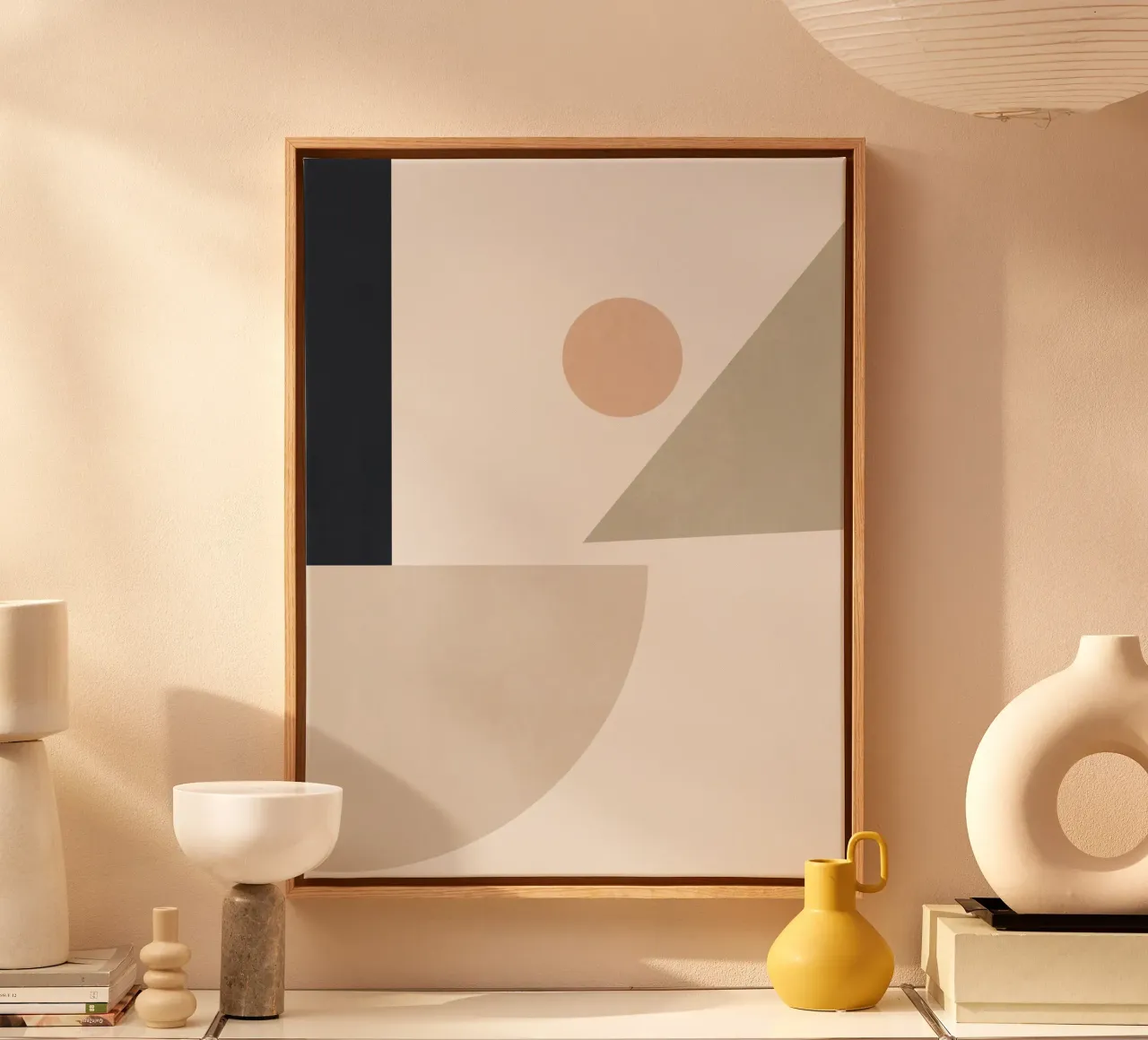 Forme astratte minimali 6 tela con Cornice a cassetta da Gaite