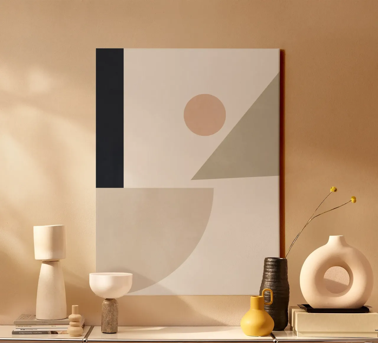 Forme astratte minimali 6 tela con Cornice a cassetta da Gaite