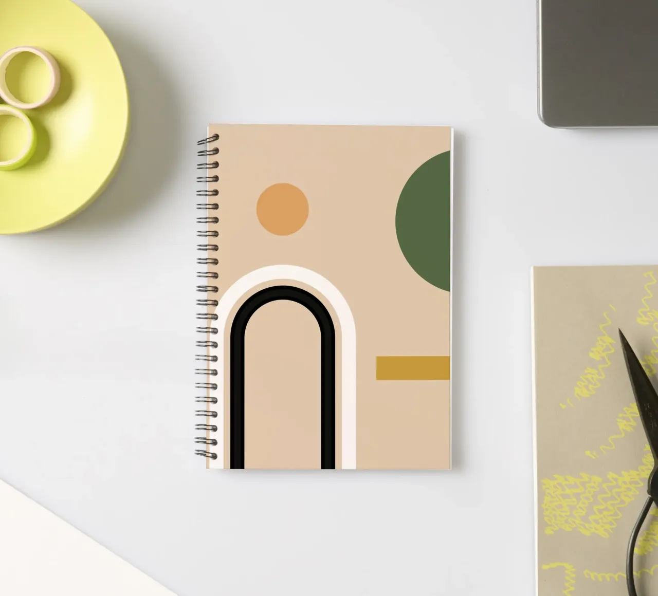 Minimal Abstract Shapes 9 spiral notebook by Gaite