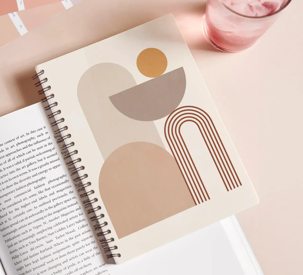Minimal Abstract Shapes 12 spiral notebook by Gaite