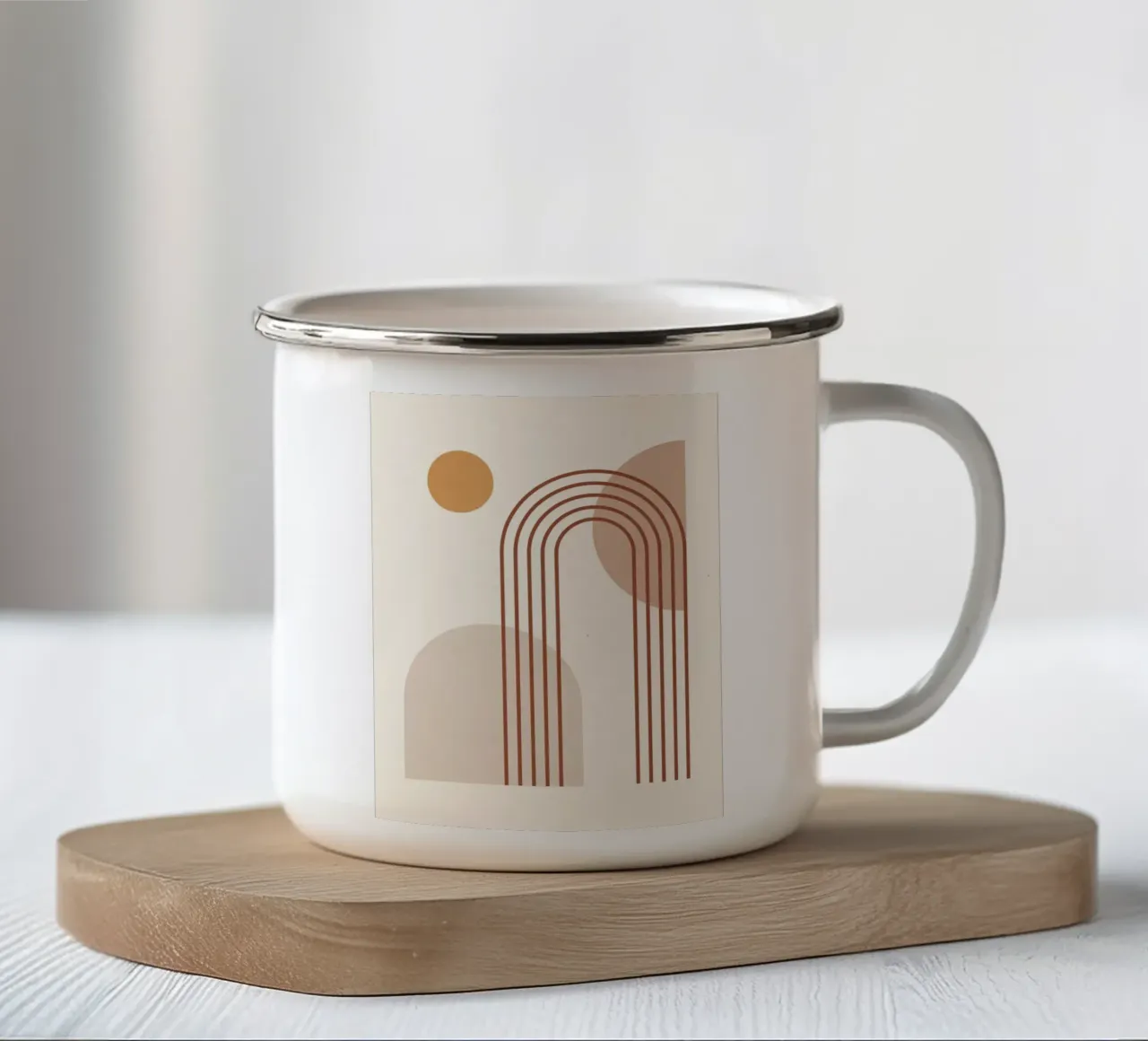 Forme astratte minimali 15 tazza in smalto da Gaite