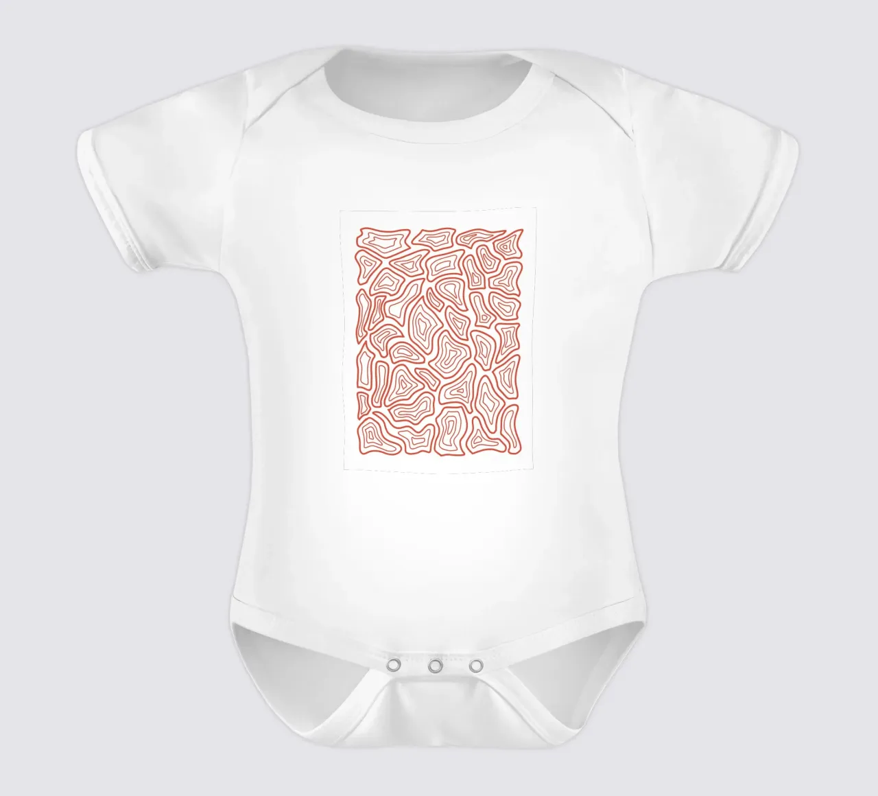 Abstract Line Motif short-sleeve baby romper by MODERN NUANCE