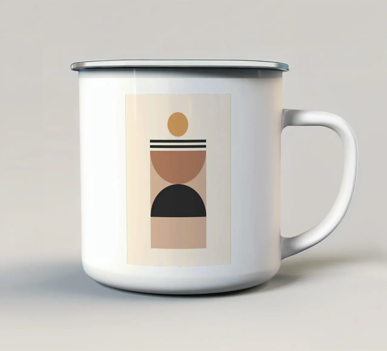 Formas abstractas mínimas 16 taza de esmalte de Gaite