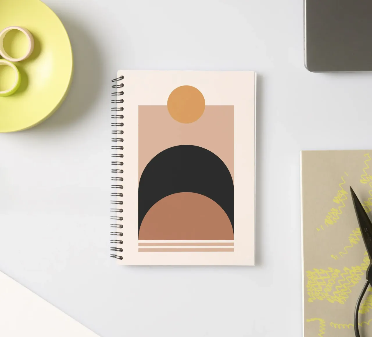 Minimal Abstract Shapes 17 spiral notebook by Gaite