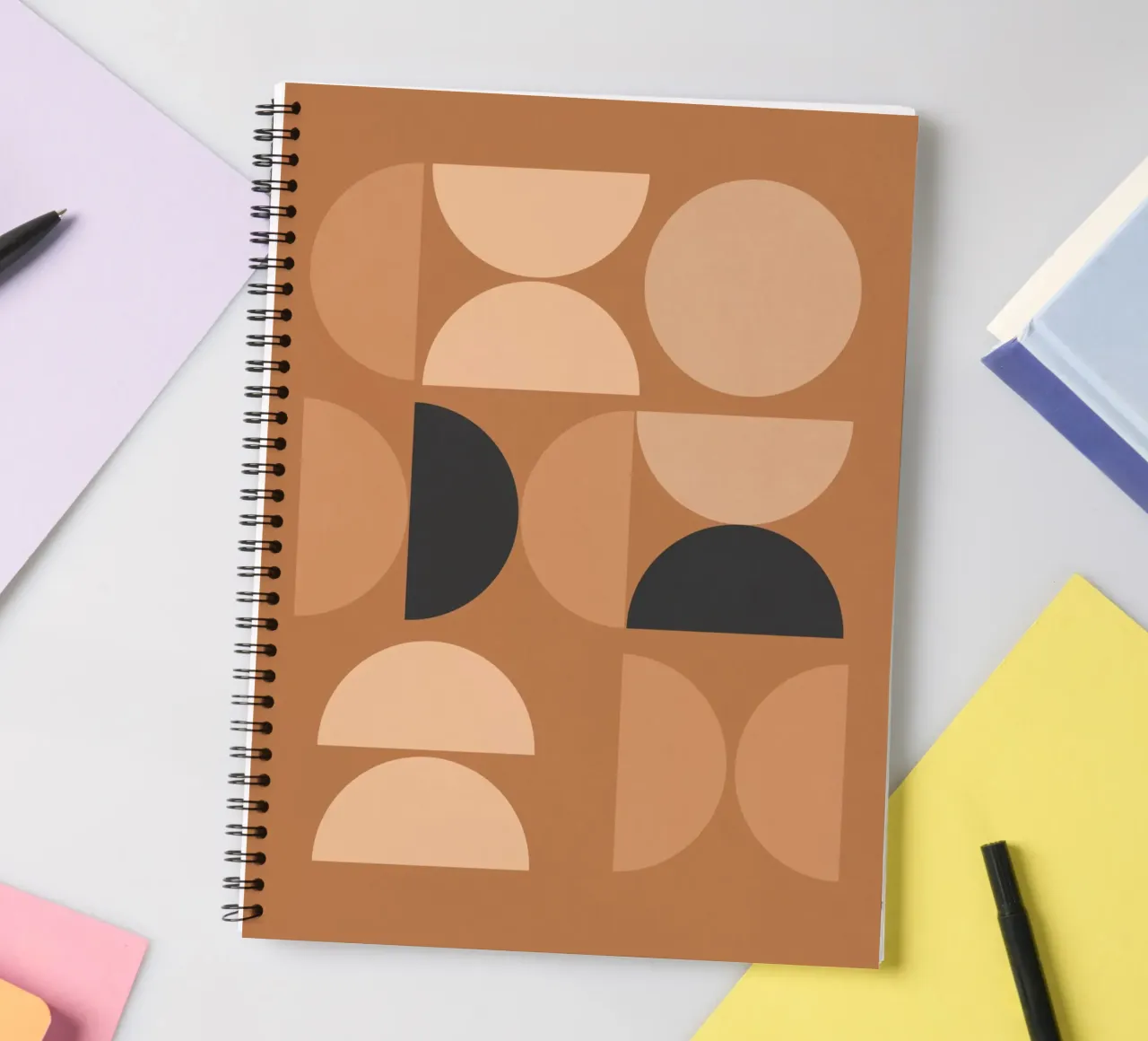 Minimal Abstract Shapes 18 spiral notebook by Gaite