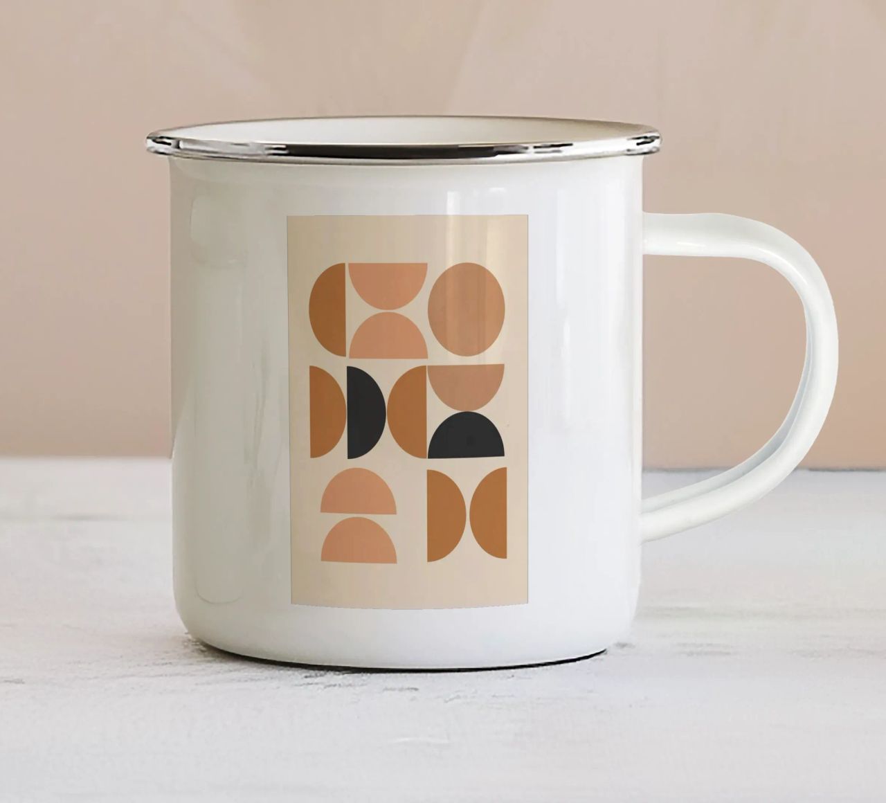 Forme astratte minimali 21 tazza in smalto da Gaite