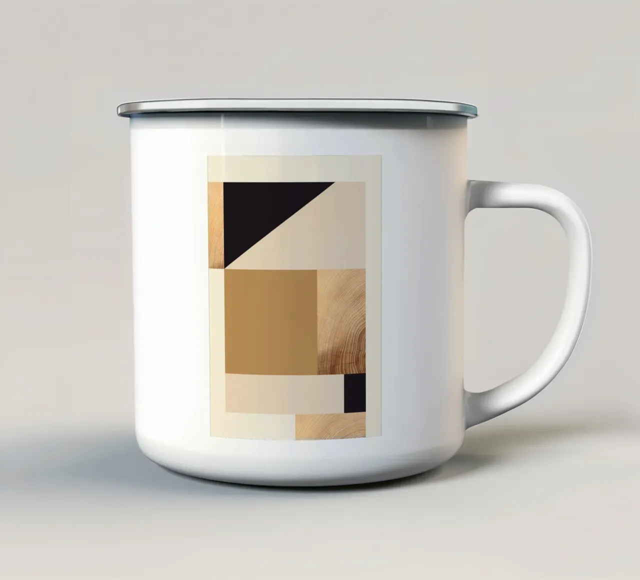 Formas abstractas mínimas 24 taza de esmalte de Gaite