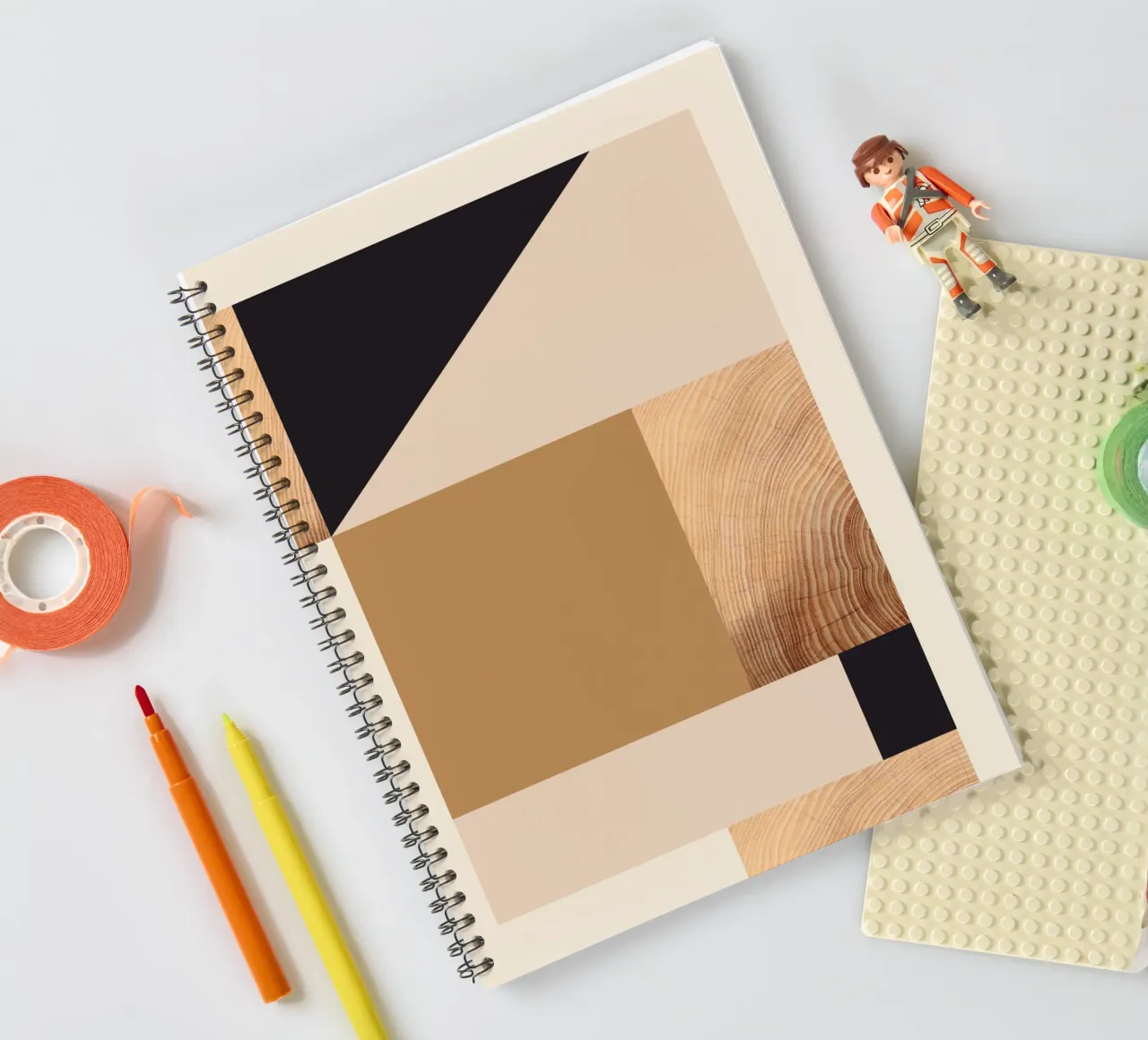 Minimal Abstract Shapes 24 spiral notebook by Gaite
