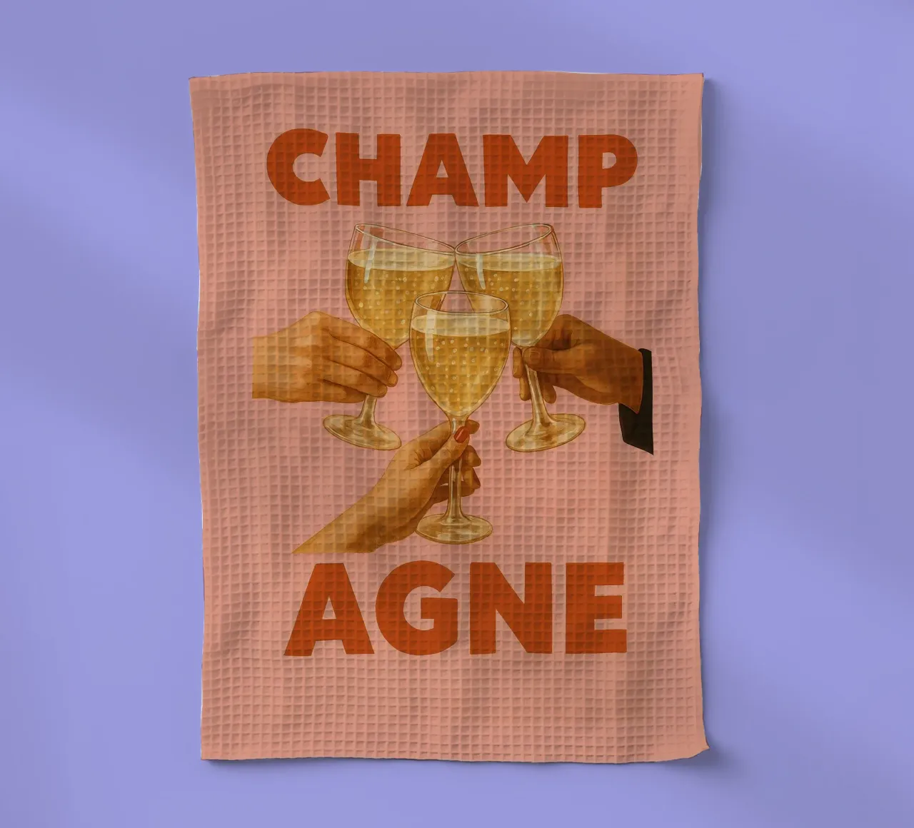 Golden Bubbles & Good Vibes canovaccio da cucina da QuooodZ by MooodzArt