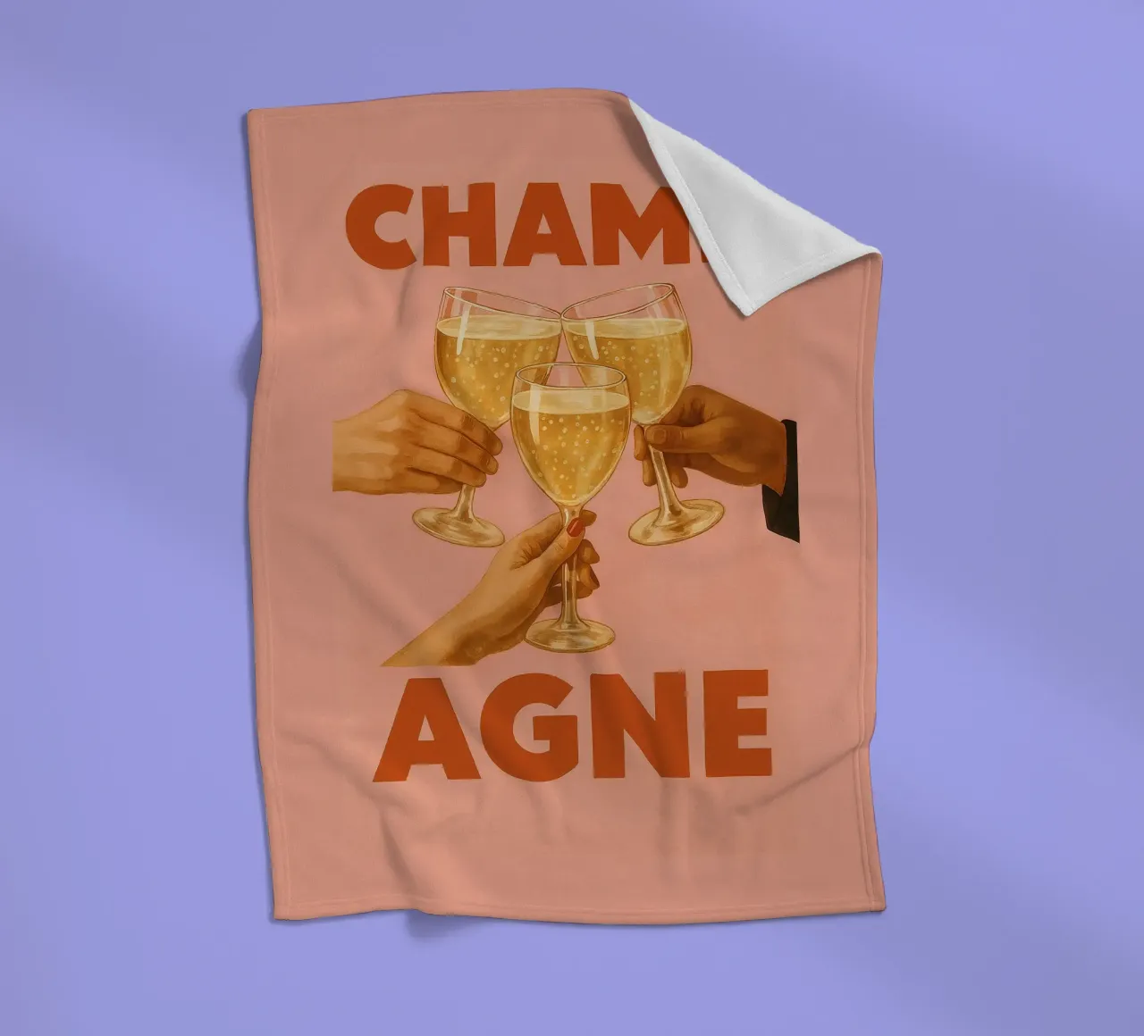 Golden Bubbles & Good Vibes coperta in pile da QuooodZ by MooodzArt